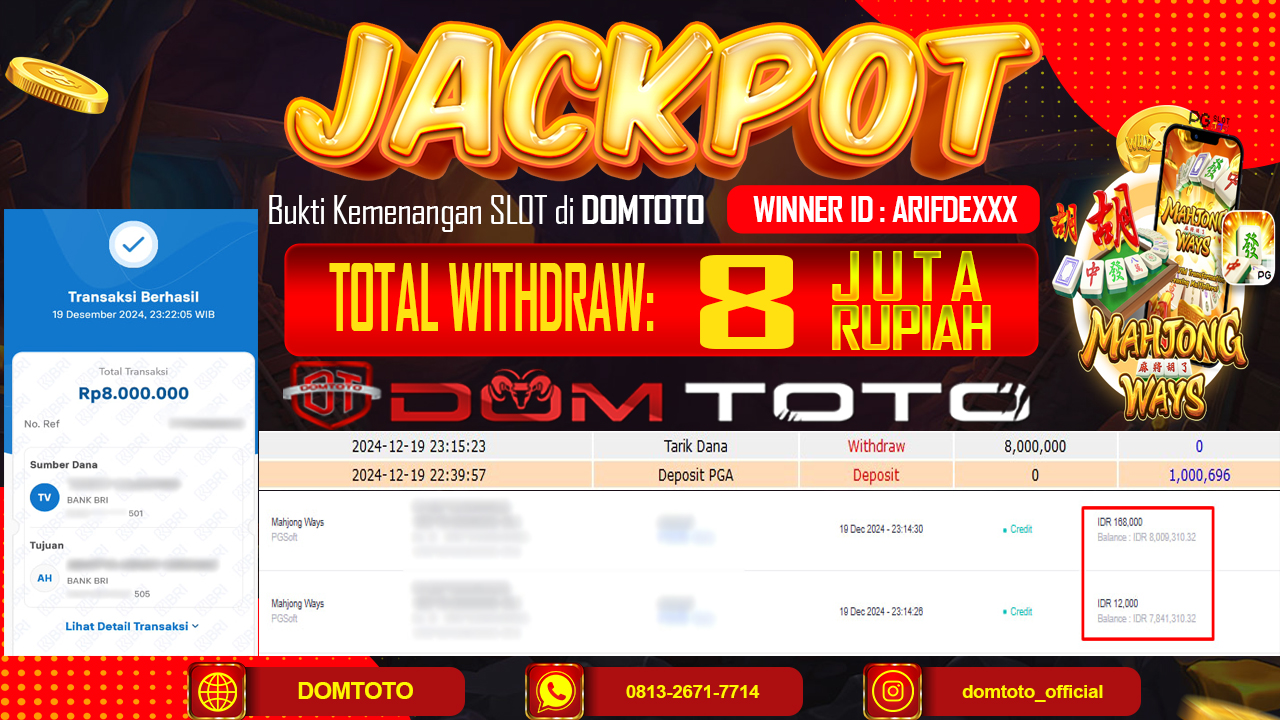 JACKPOT MAHJONG WAYS 19 DESEMBER 2024